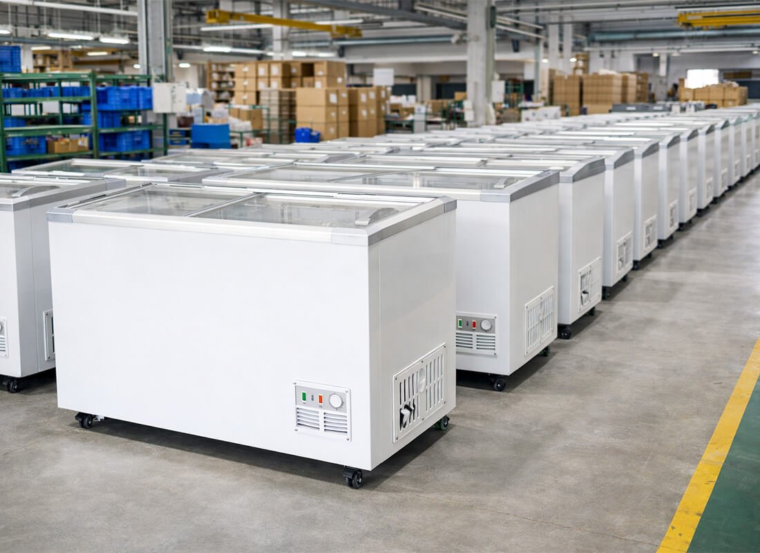 retail island freezer for butcher shop