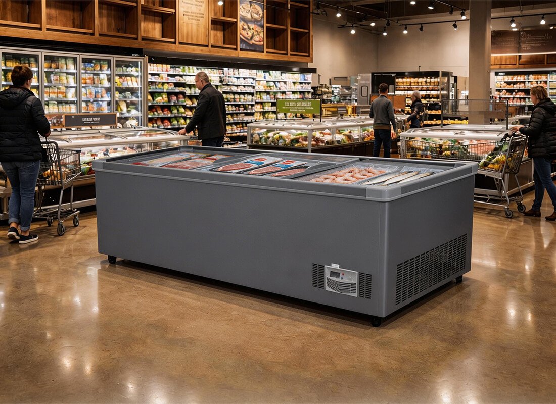 display island freezer for bakery